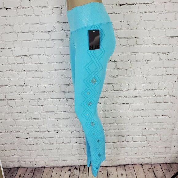NUX Heather Leggings Blue S NWT - Picture 5 of 6